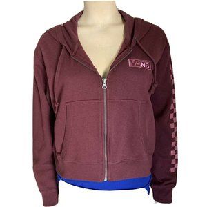 Vans Half Blast Crop Full Zip Hoodie Sweatshirt Women’s Size Large 50%+ Off